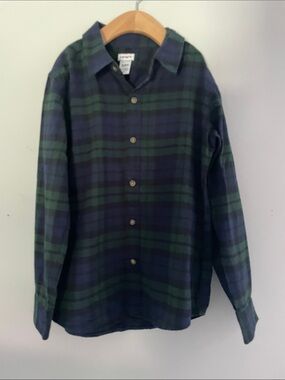 Carter's Green and Navy Plaid Button-Down Shirt size:8